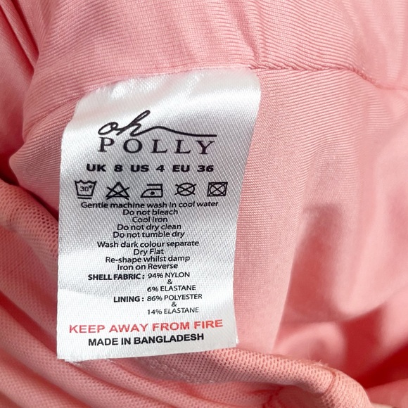 Oh Polly Next Up Ruched Mesh Peach Mini Dress Size 4 - Picture 4 of 6